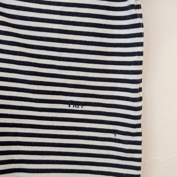 Frame Denim Black and White Striped Short Sleeve Tee - Picture 4 of 6